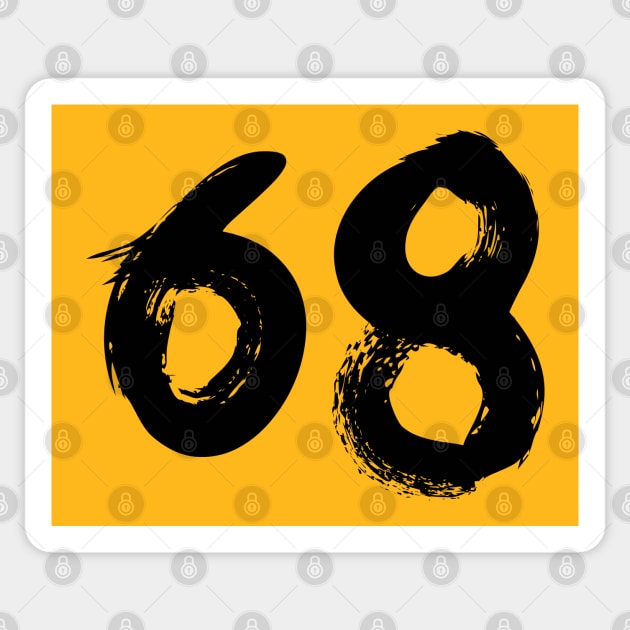 Number 68 Sticker by Erena Samohai